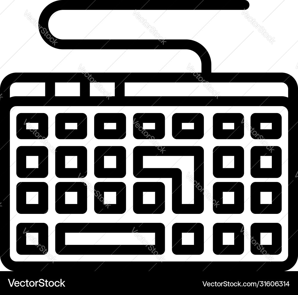 Programming keyboard icon outline style Vector Image