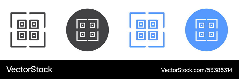 Qr code icon flat line symbol set Qr code icon flat line symbol set vector image