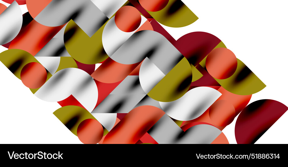 Shadow effect shiny circles and round triangles Vector Image
