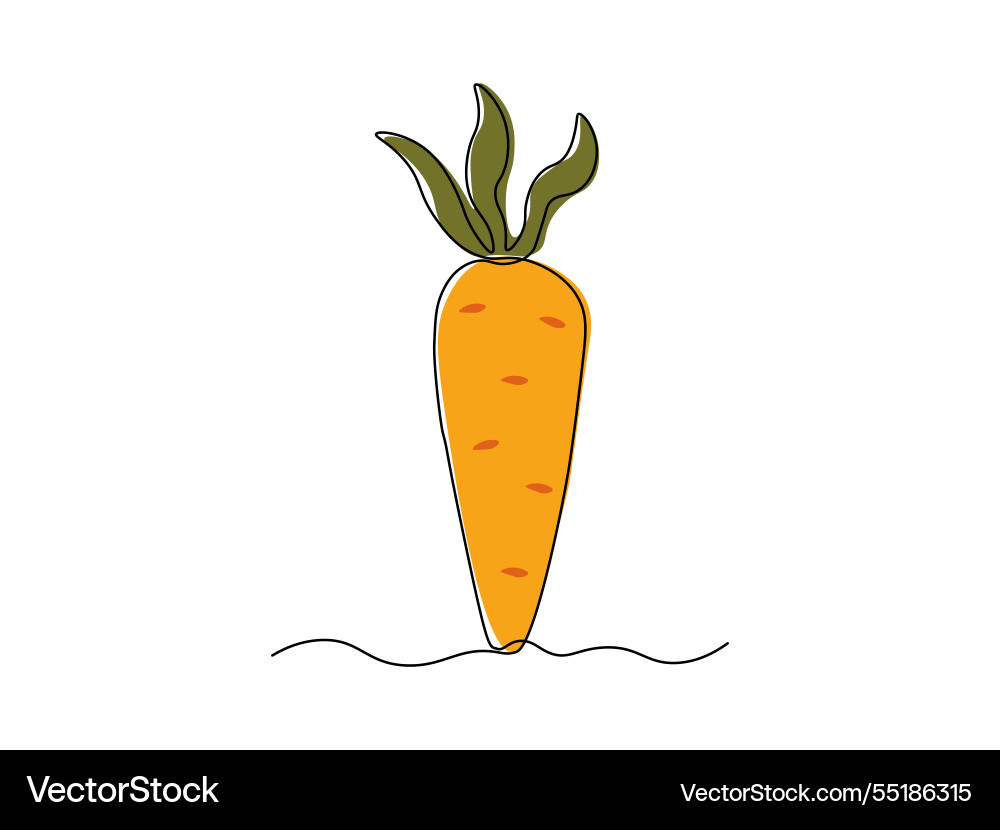 Abstract carrots with tops continuous single line vector image