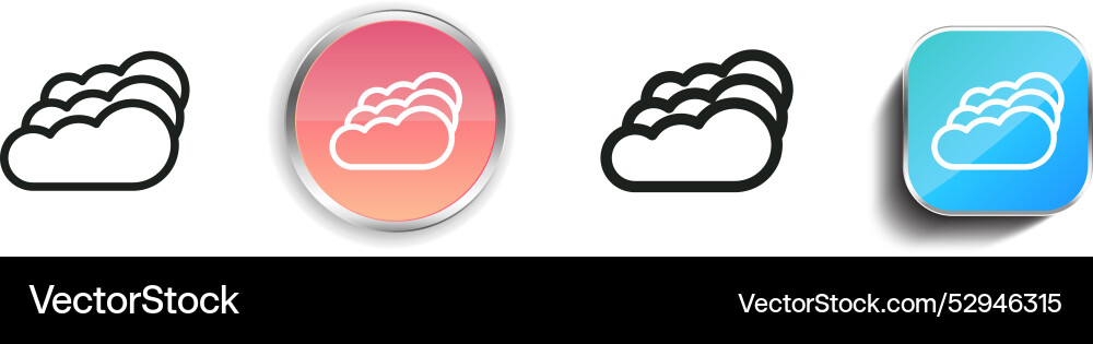 Cloud-Icon dünn lineare regelmäßige und Schaltfläche Stil Cloud-Icon dünn lineare regelmäßige und Schaltfläche Stil vektorbild