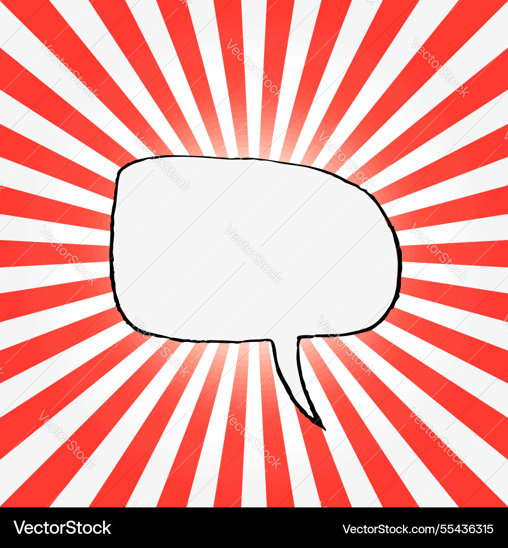 Empty speech bubble on sunburst background design Empty speech bubble on sunburst background design vector image