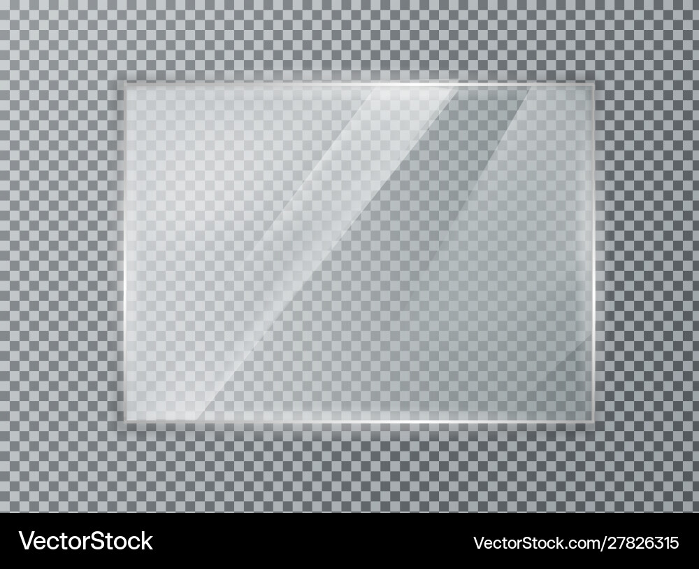 Glass plate on transparent background acrylic Glass plate on transparent background acrylic vector image