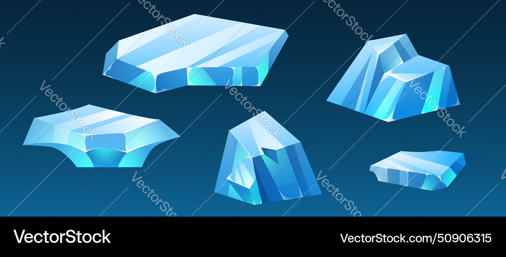 Ice floe blocks of different shape Vector Image