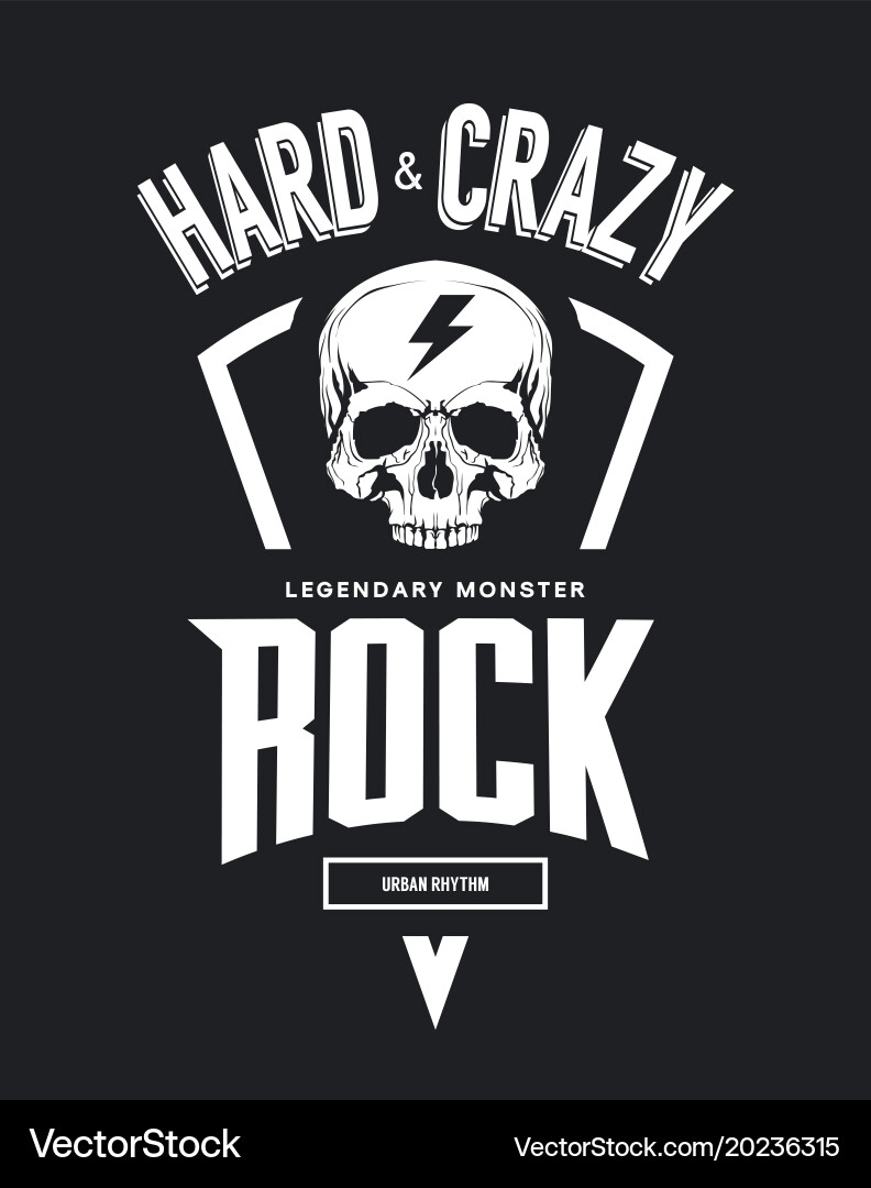Retro Rock Skull T-Shirt Logo Vector Image