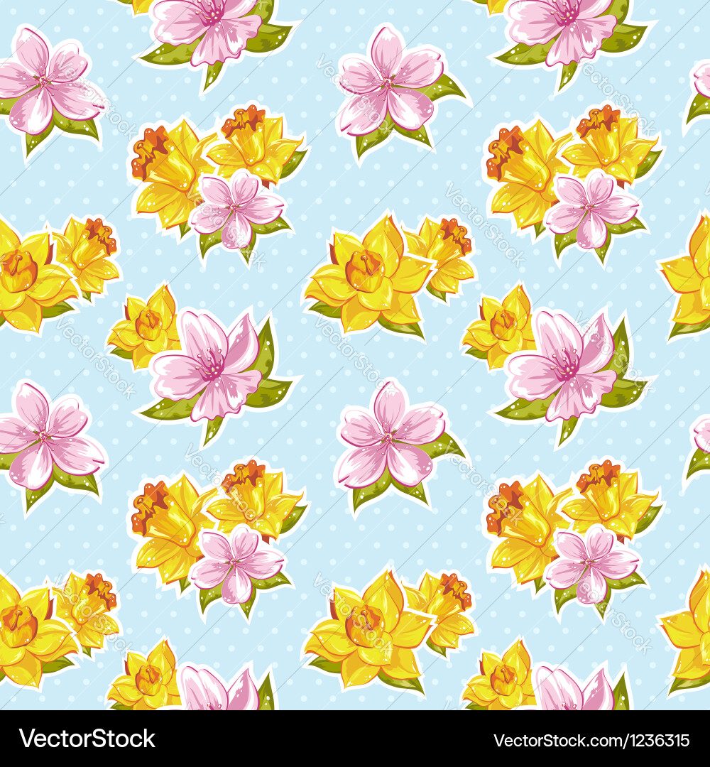 Spring Floral Seamless Pattern Vector Image