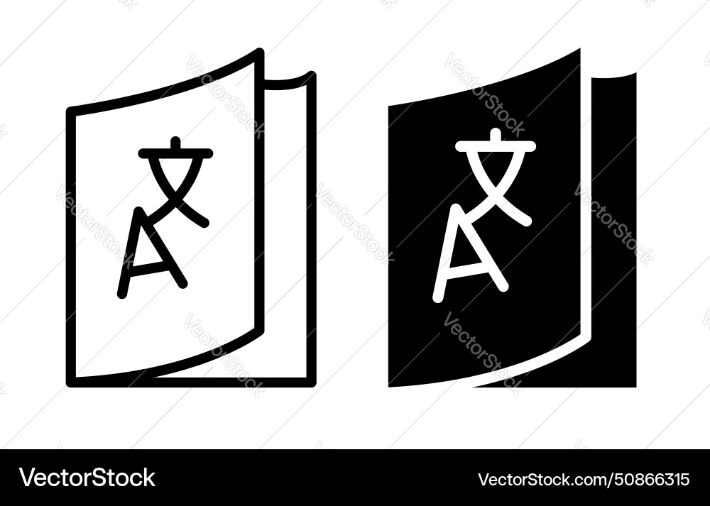 Translation icon set language interpreter symbol Translation icon set language interpreter symbol vector image