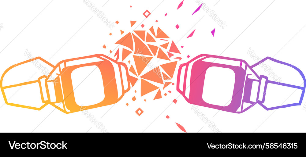 VR Headset Fragmentation Vector Image