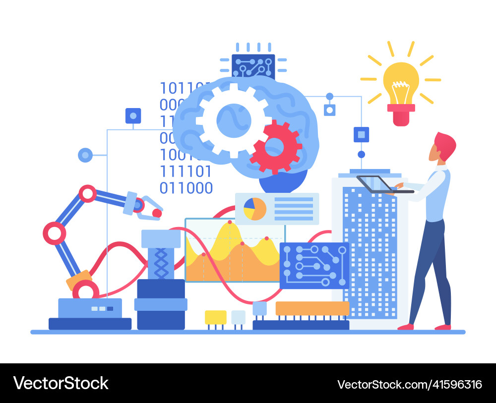 AI & Machine Learning System vector image