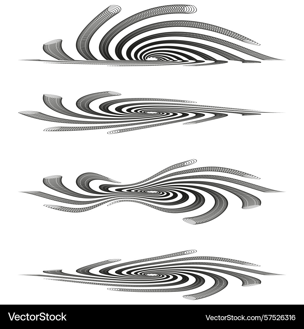 Dynamic swirl icon mirrored motion curves flowing Dynamic swirl icon mirrored motion curves flowing vector image