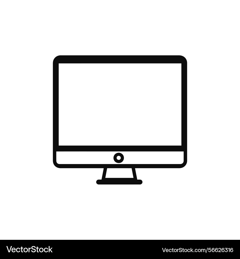 Minimalist monitor with transparent background vector image