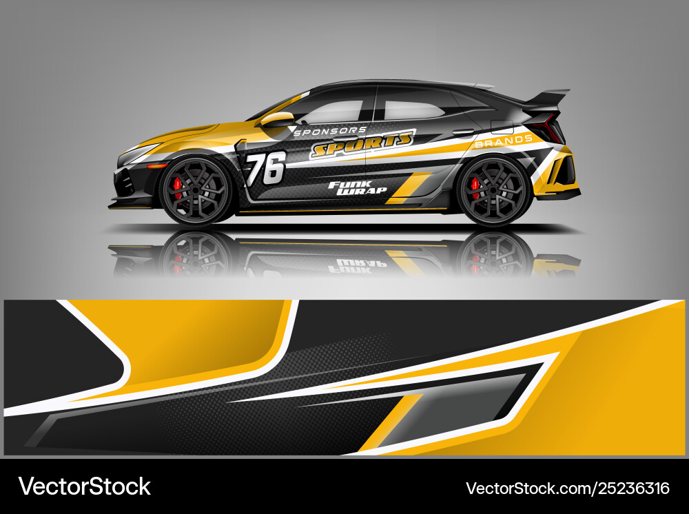 Racing Car Wrap - Speed & Style Vector Image