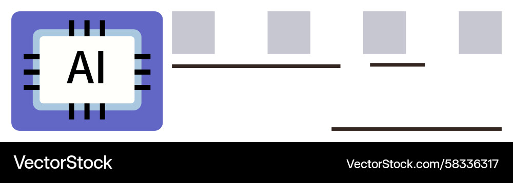 AI Data Processing Chip Vector Image