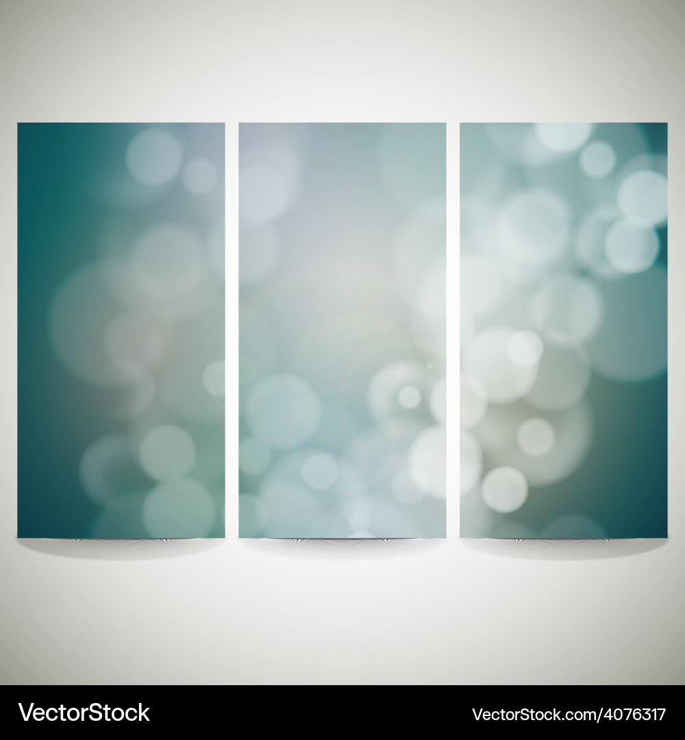 Blurry backgrounds set with bokeh effect abstract vector image