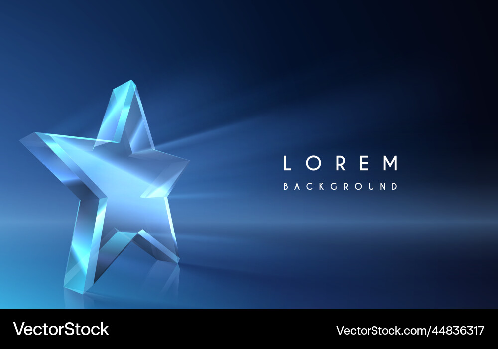 Crystal star shape with light effect vector image