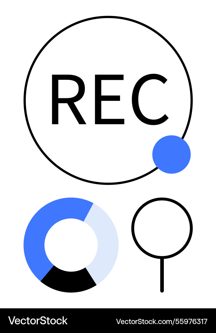 Digital recording interface with visual progress Digital recording interface with visual progress vector image