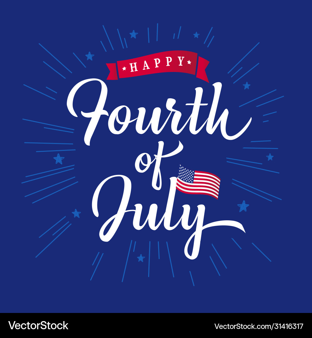 Fourth of July Inscription vector image