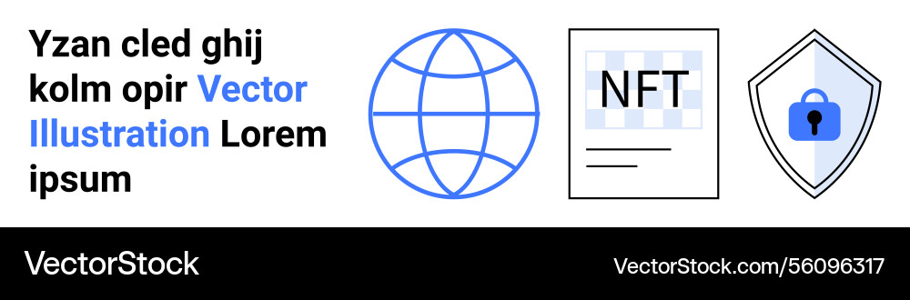 Global nft security and innovation with blockchain Global nft security and innovation with blockchain vector image