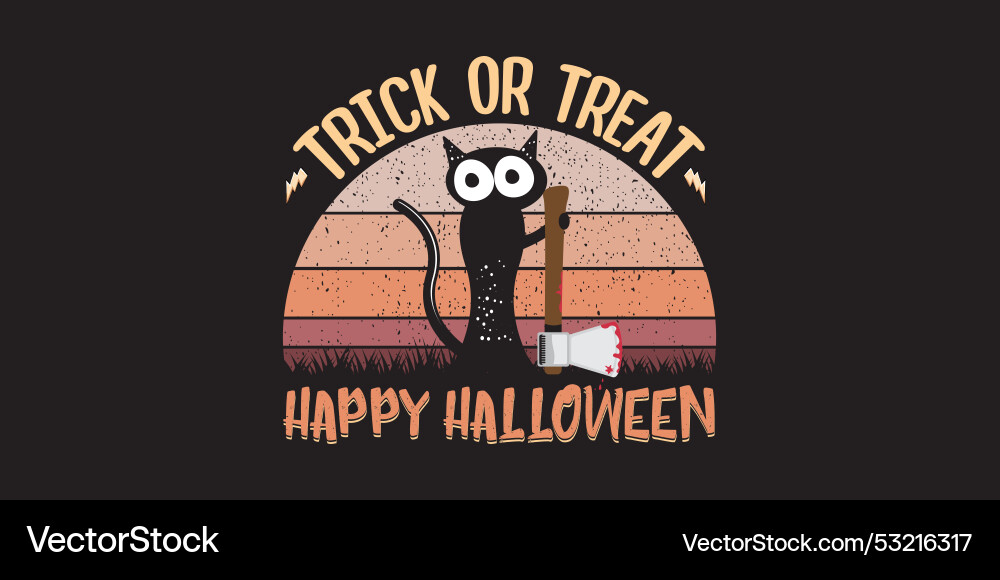 Happy halloween greeting card and horizontal Happy halloween greeting card and horizontal vector image