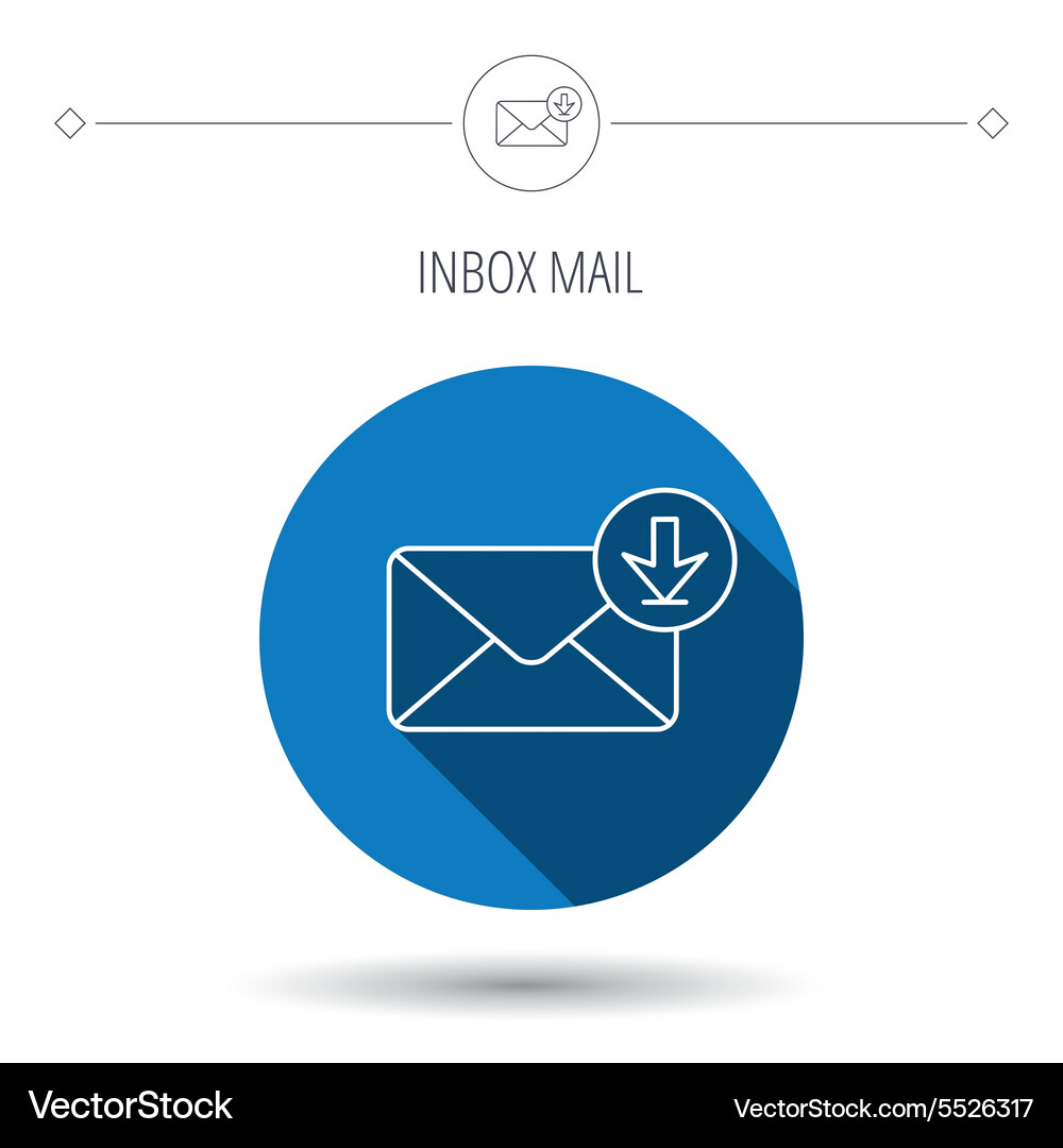 Mail inbox icon email message sign Vector Image