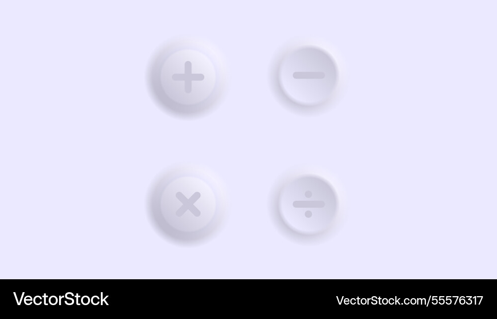 Mathematical symbols 3d circle shapes button Mathematical symbols 3d circle shapes button vector image