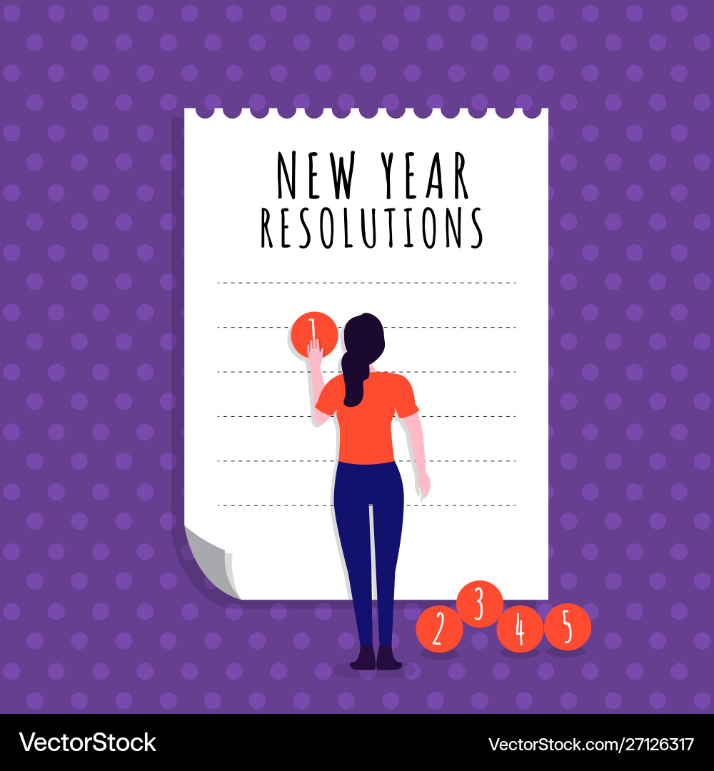 New Year Goals & Resolutions Vector Image