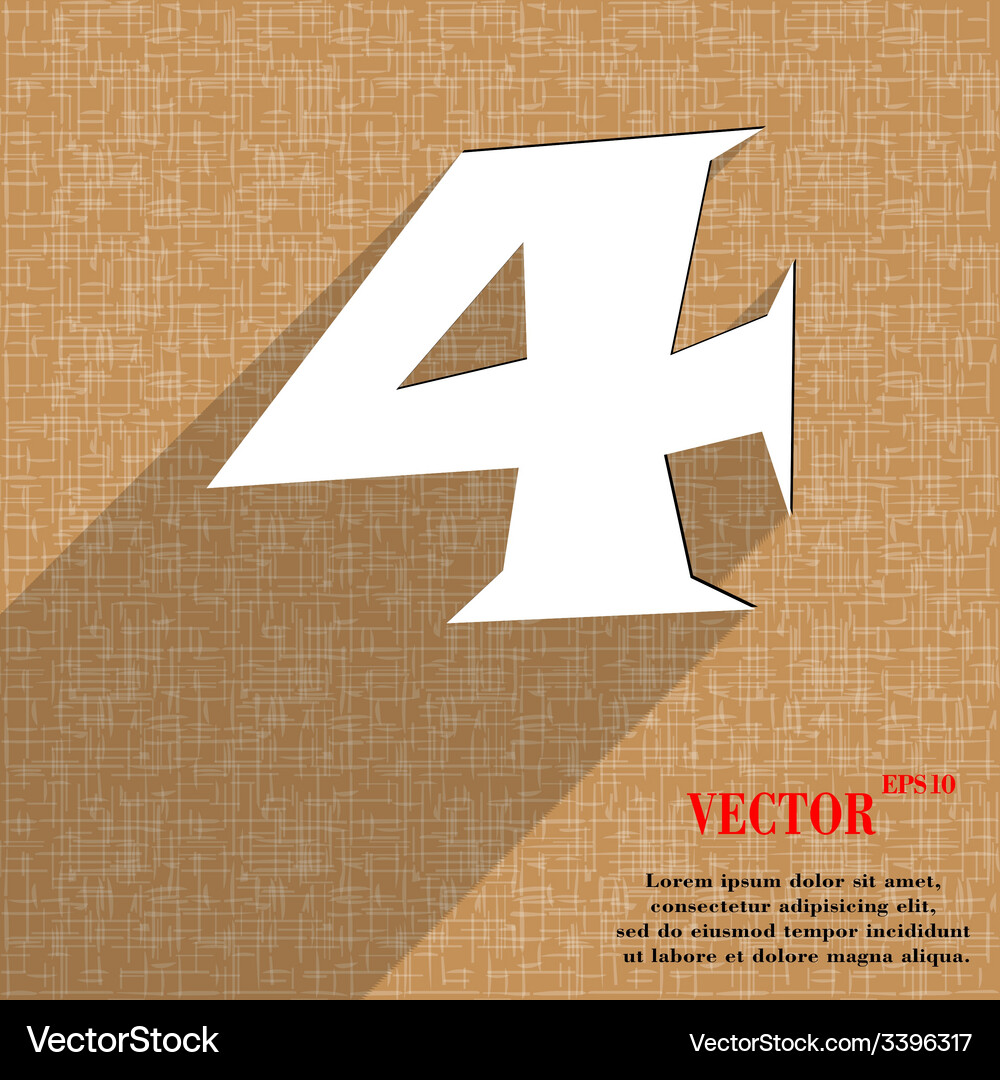 Number four icon symbol flat modern web design Vector Image