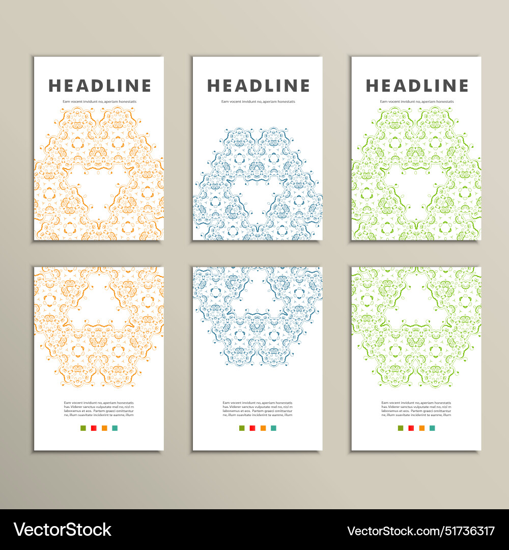 Set with abstract pattern vector image