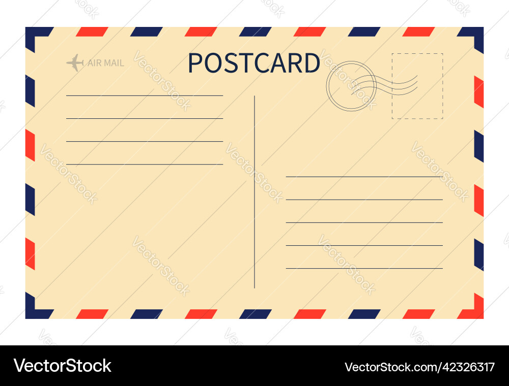 Vintage Airmail Postcard Vector Image