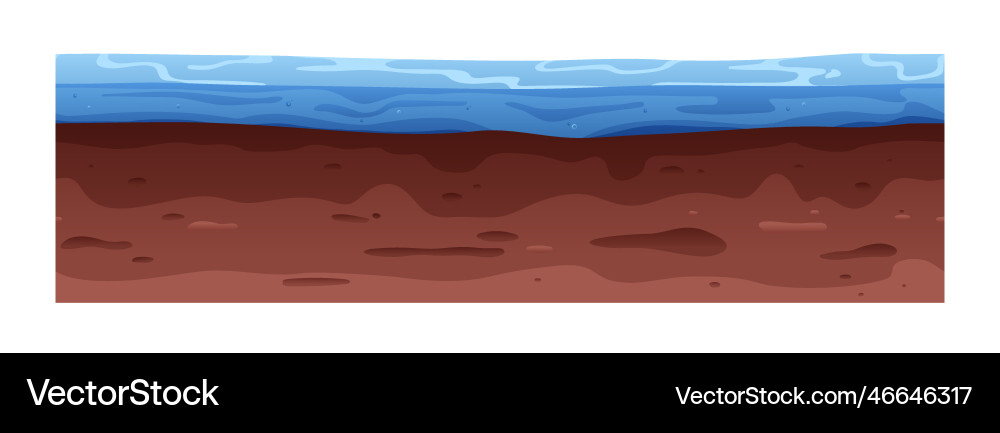 Water and wet ground moisturized soil layers sea Water and wet ground moisturized soil layers sea vector image