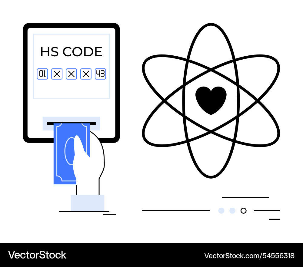 Atomic structure with heart center and machine Atomic structure with heart center and machine vector image