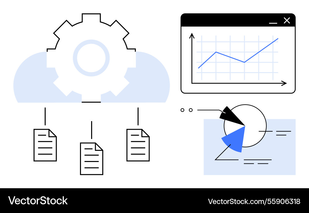 Cloud storage mechanism with data analytics Vector Image