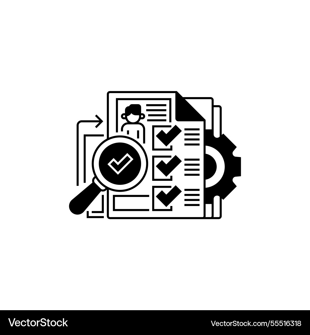 Data verification line icon linear style sign Data verification line icon linear style sign vector image