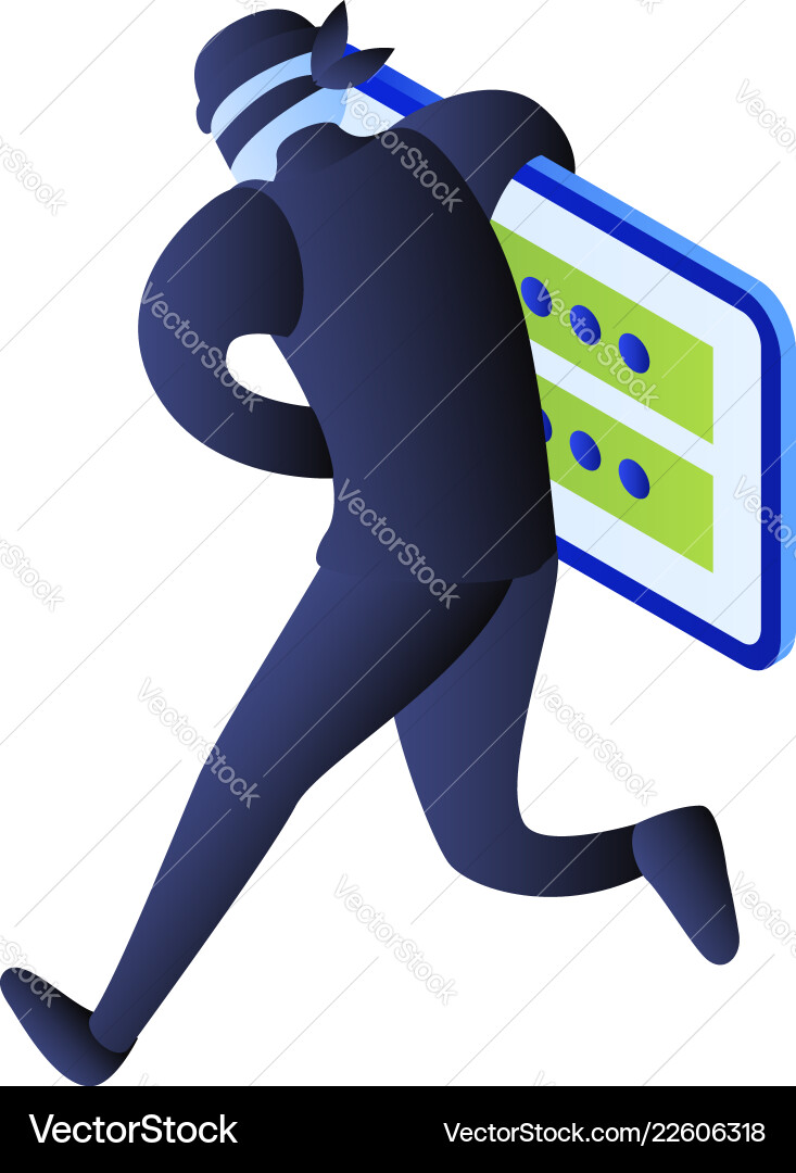 Hacker Stealing Login Password - Isometric vector image