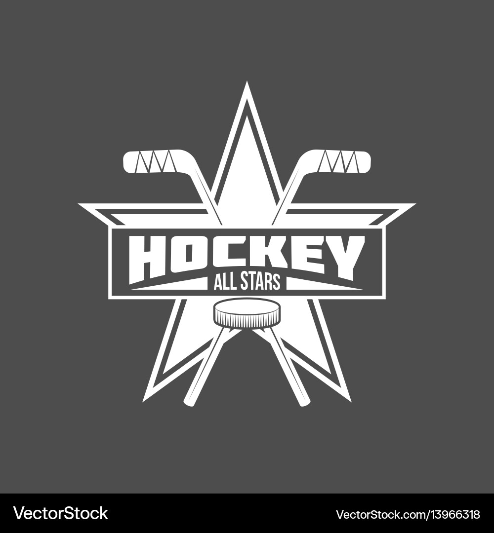 Hockey Logo Set - Vintage Style vector image