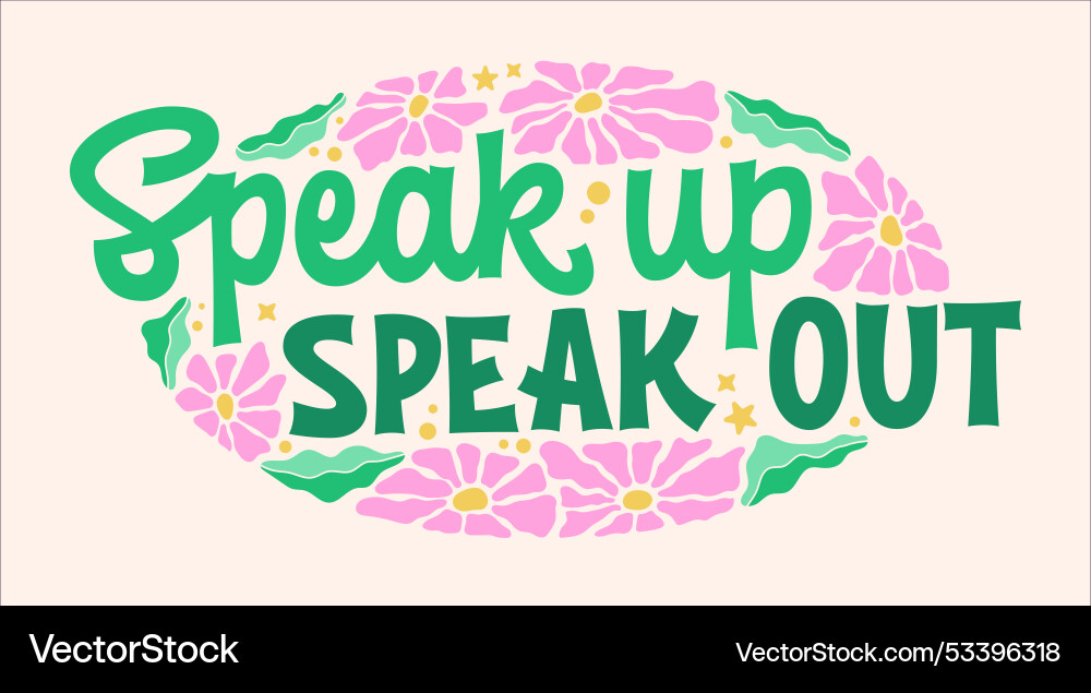 Speak up out - groovy-style script Speak up out - groovy-style script vector image