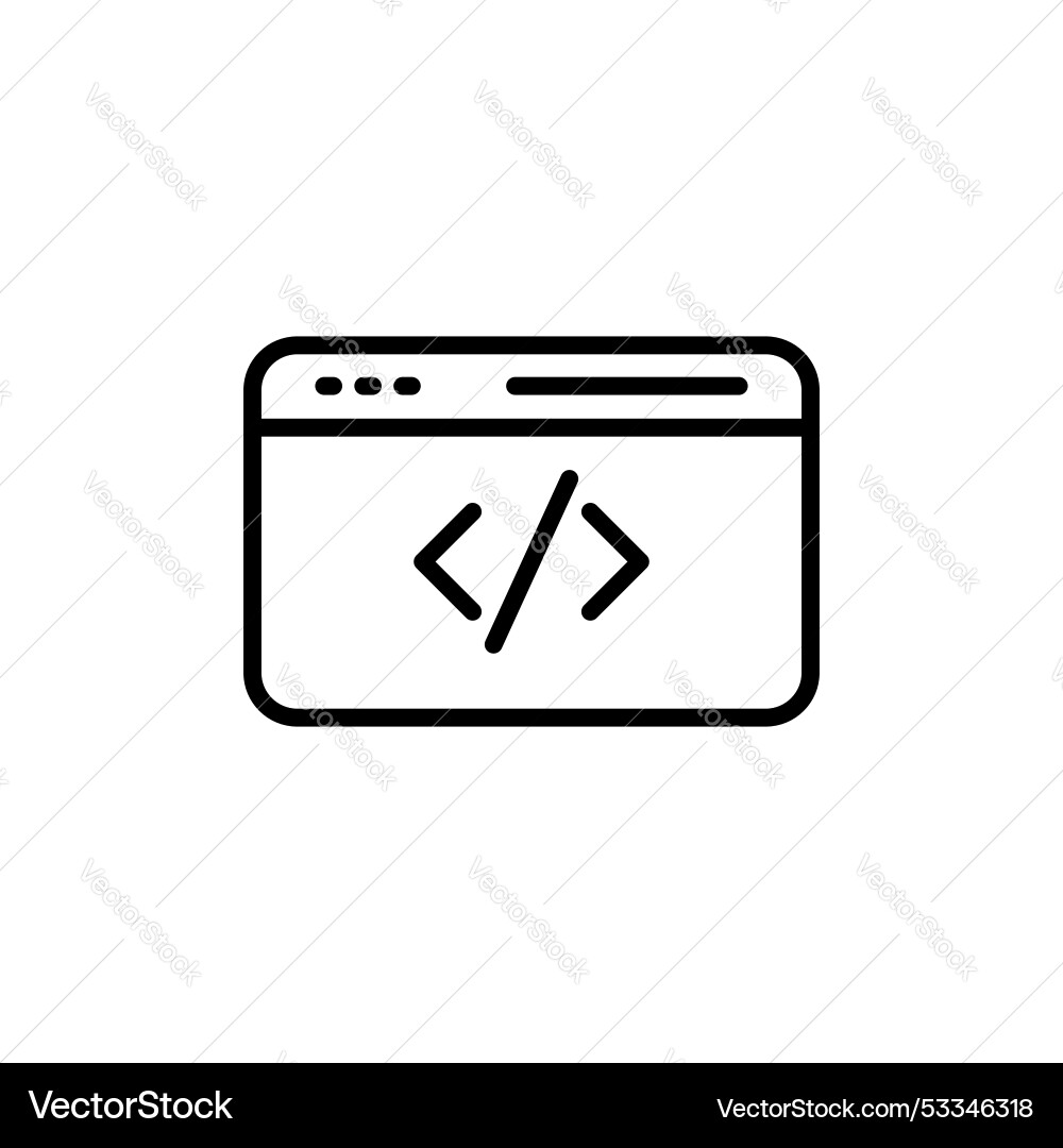 Web code line icon isolated on white background Vector Image