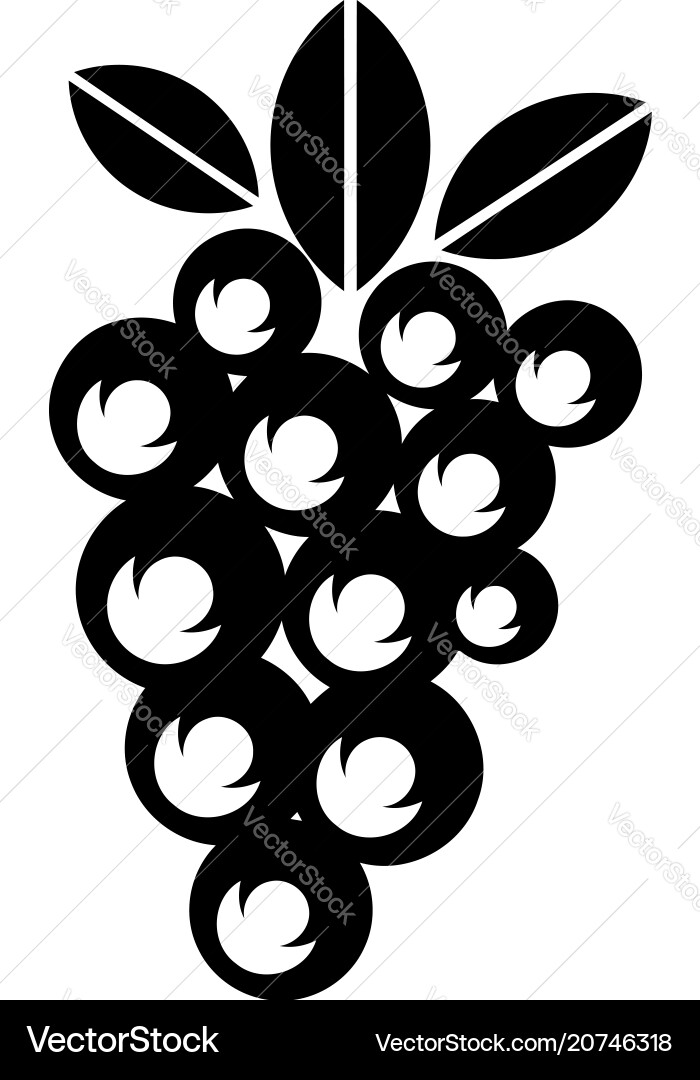 Wine grape icon simple style Vector Image