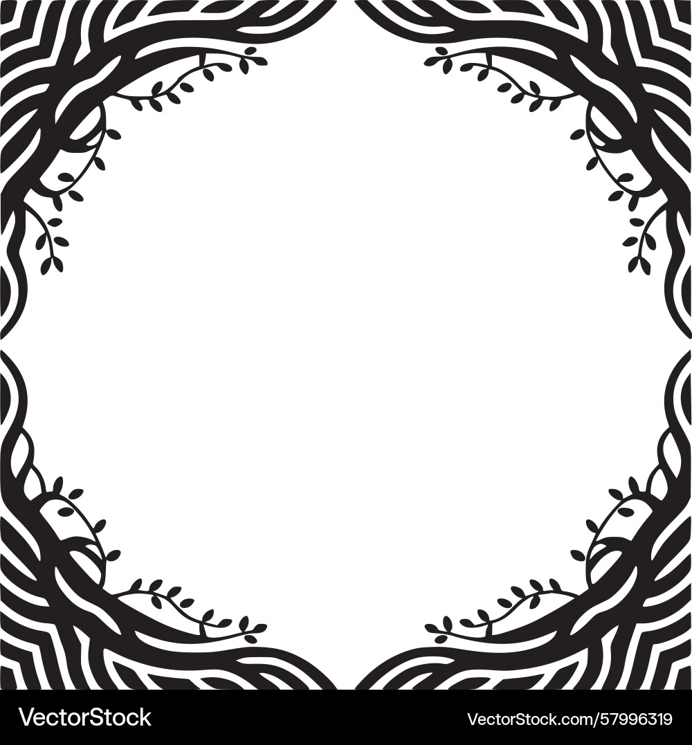 Botanical Branch Frame Vector Image