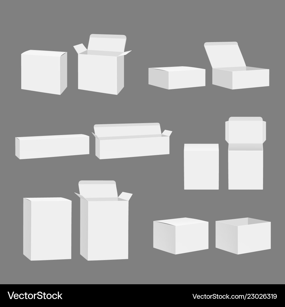 Cardboard Boxes - Open & Closed Royalty Free Vector