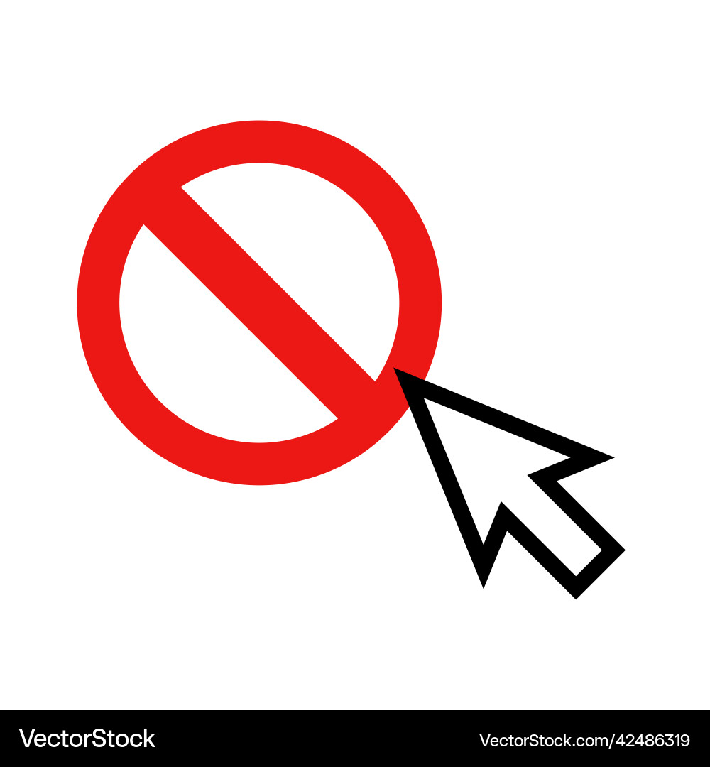Mouse cursor and stop sign not clickable vector image