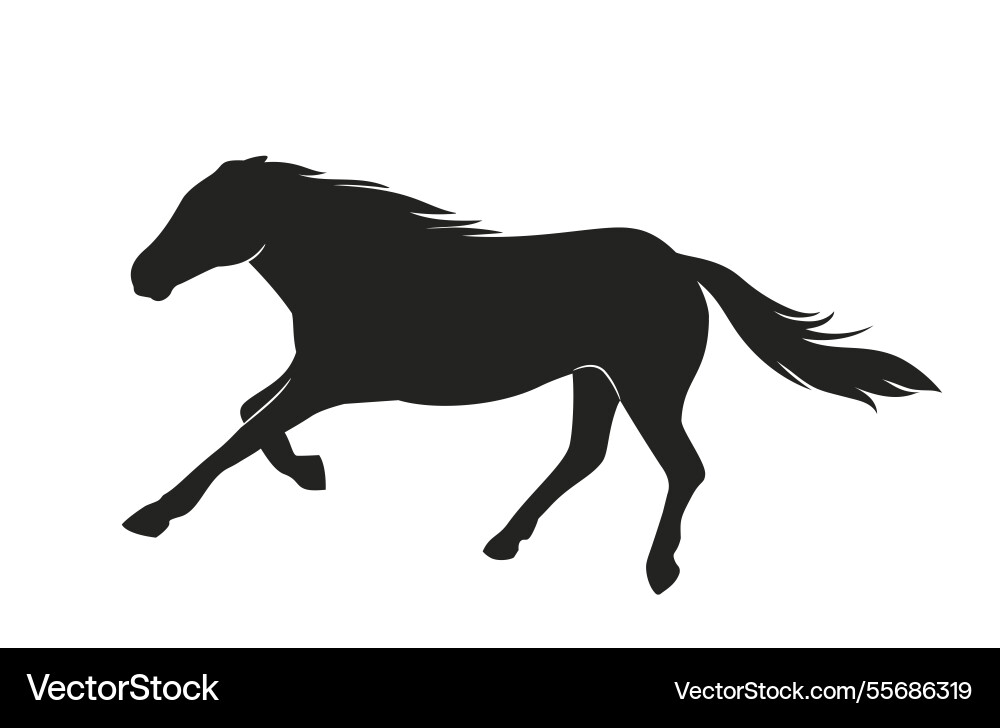 Pferdesilhouette schwarz oder dunkel Ikone mit schnell Pferdesilhouette schwarz oder dunkel Ikone mit schnell vektorbild