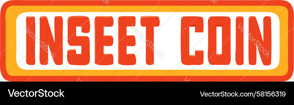 Retro Arcade Insert Coin Text Vector Image