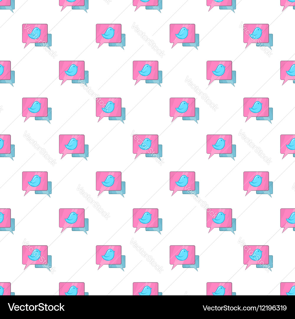 Speech bubbles with bird pattern cartoon style Vector Image