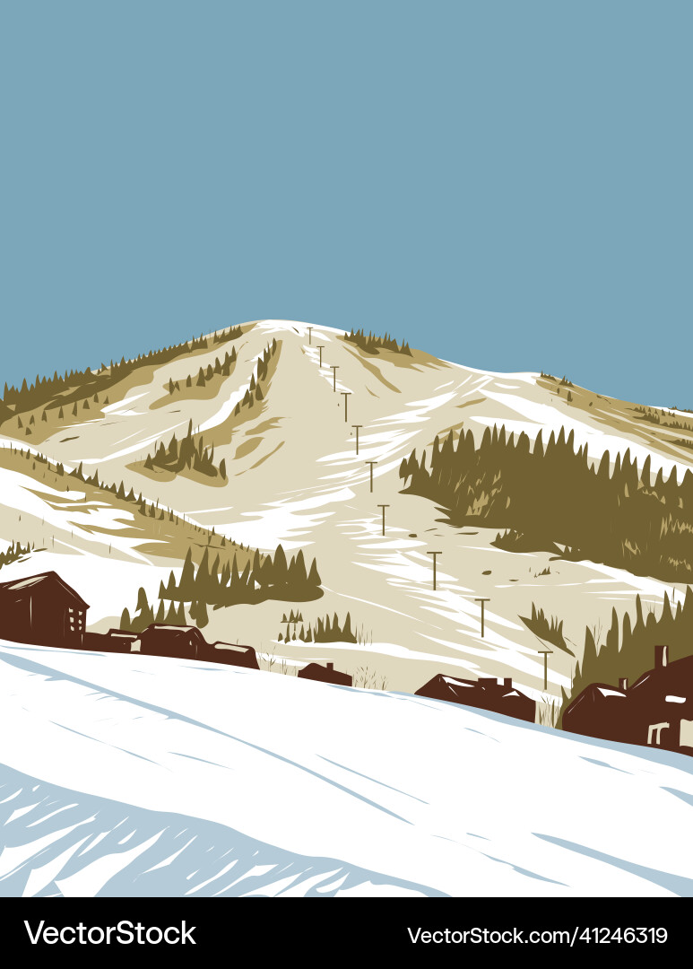 Steamboat Springs Ski Resort - WPA Poster vector image