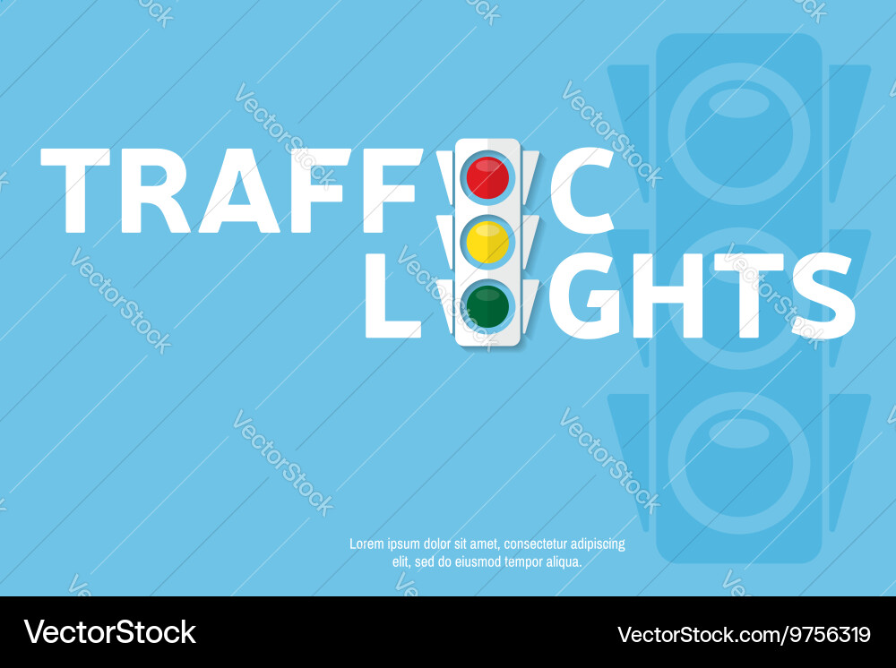 Traffic light background with place for your text Vector Image