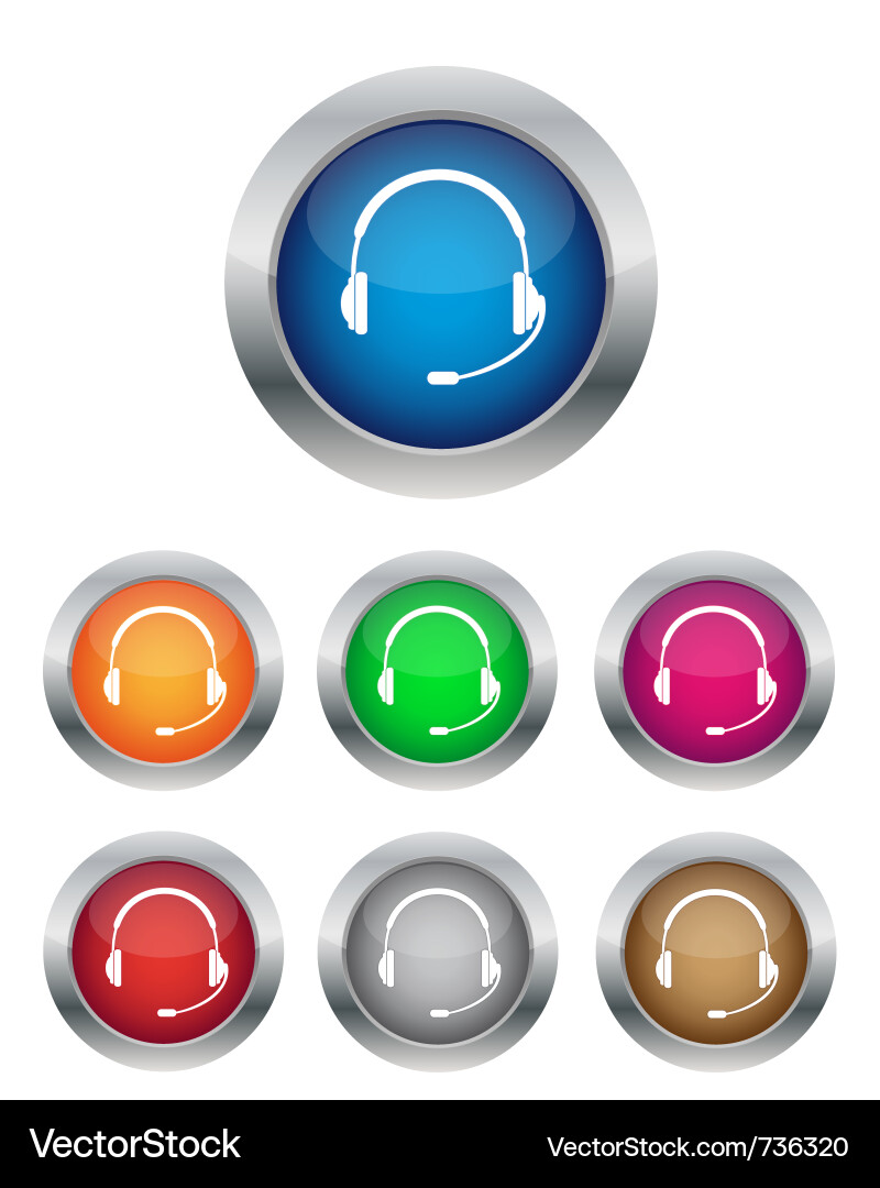 Call Center Buttons - Diverse Set Vector Image