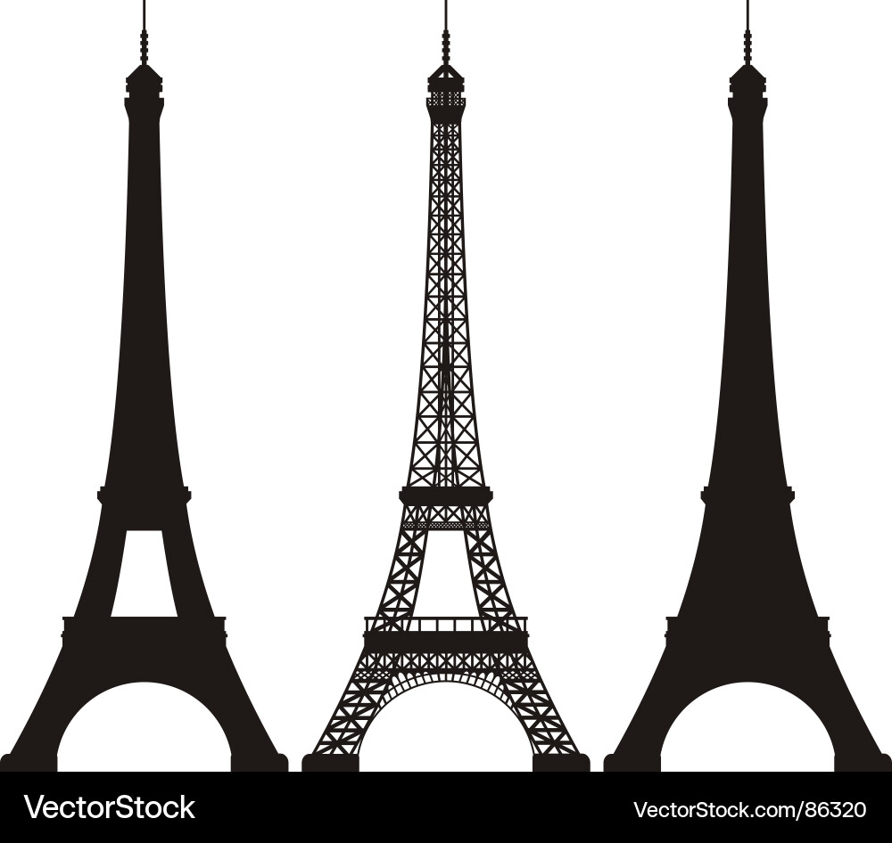 Eiffel Tower Silhouette Vector Image