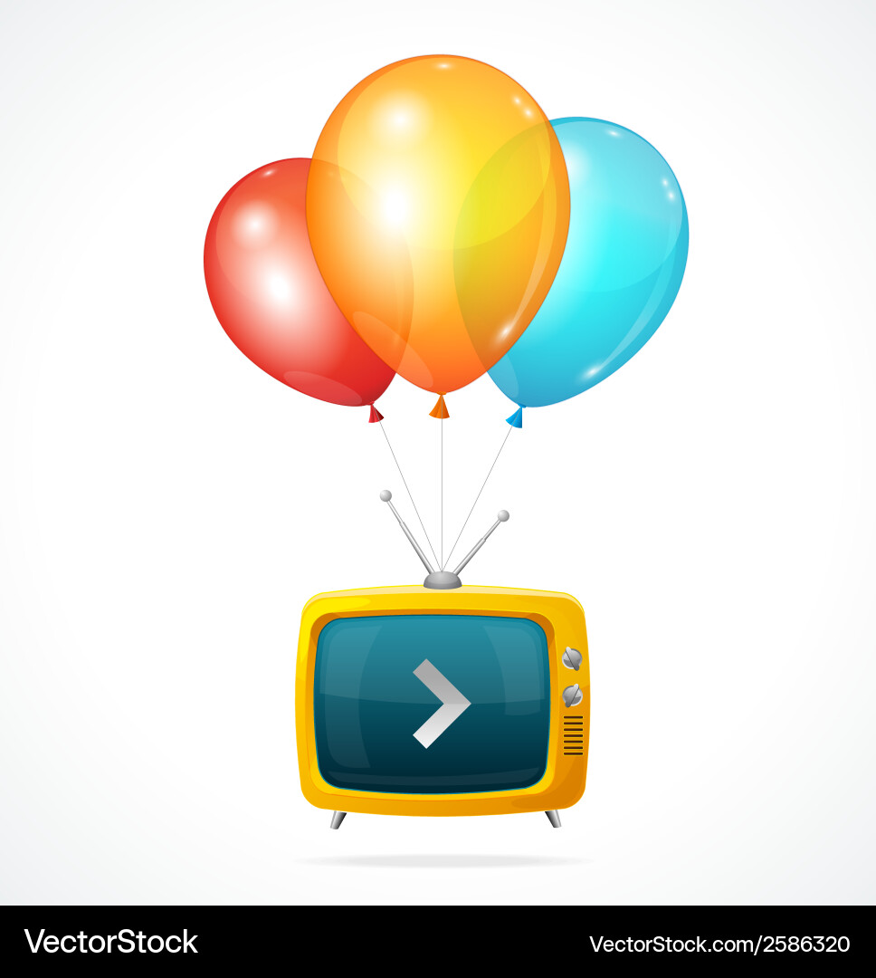 Fly tv and balloons vector image