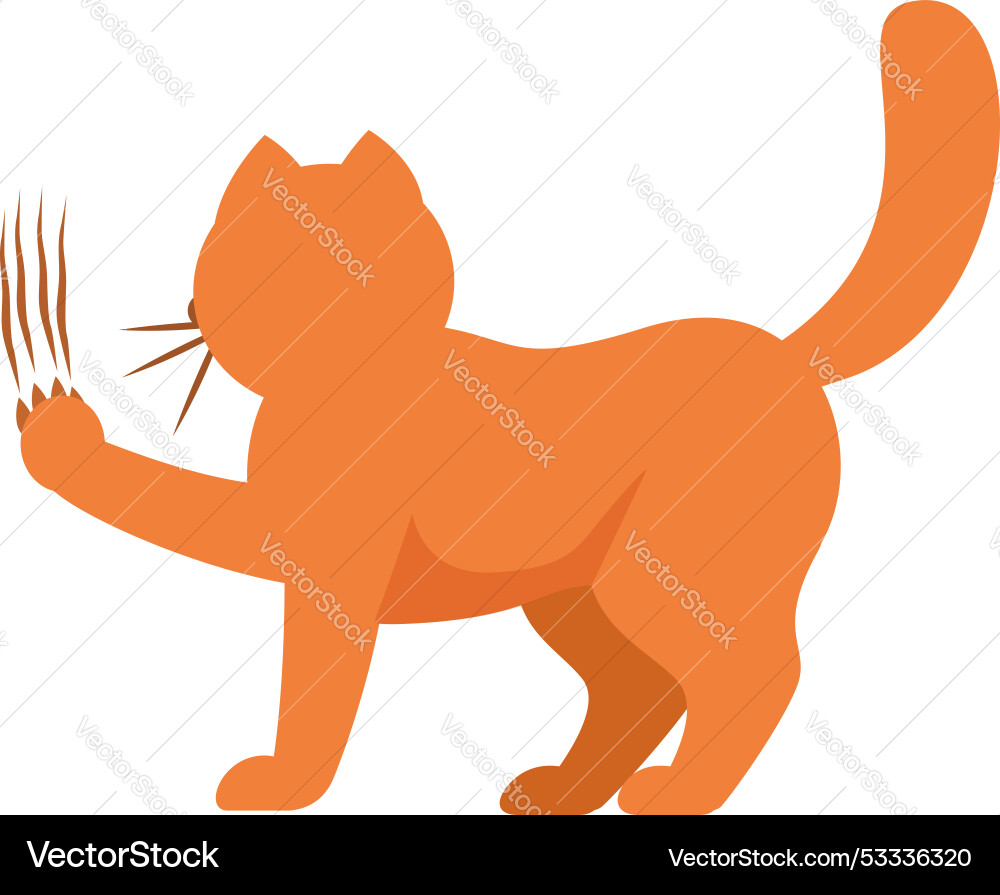 Ginger cat scratching with claws extended Ginger cat scratching with claws extended vector image